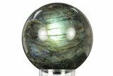 Flashy, Polished Labradorite Sphere - Great Color Play #277263-1